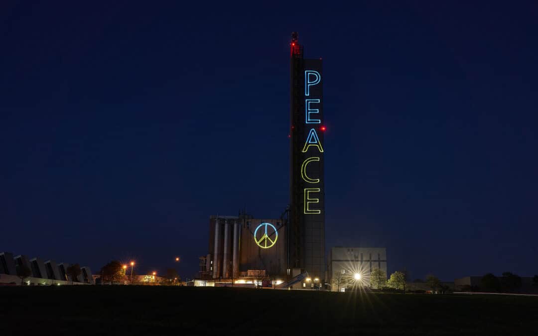 Laser-Kunst für den Frieden